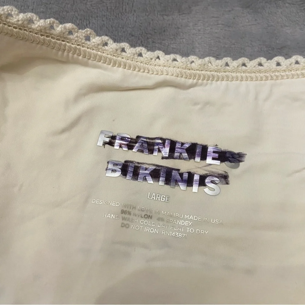 New! Frankie’s Bikinis Jenna High Waist Bikini Bottom in Angel Dust 10748